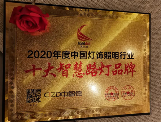 中智德智慧路燈再度榮獲亮點獎“十大智慧路燈品牌”!