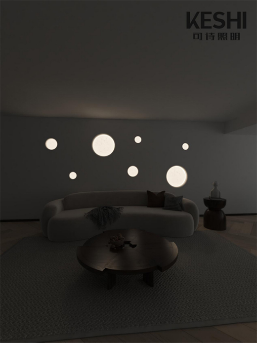 想要好看的客廳背景墻?來看看KESHI可詩(shī)照明的方案吧