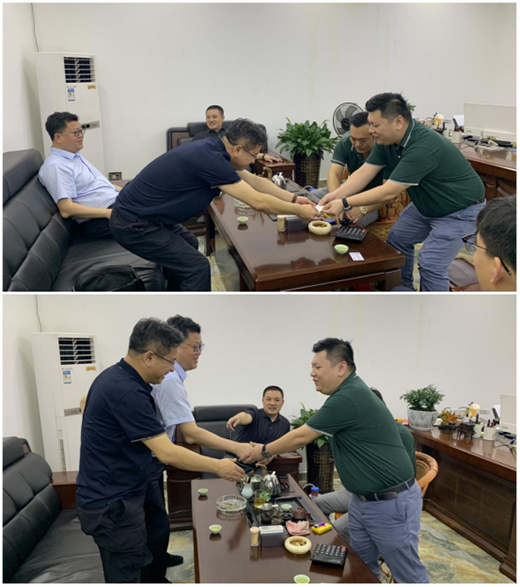 綏芬河市城投集團、工業(yè)信息科技局領導蒞臨雷諾瓷磚膠參觀考察